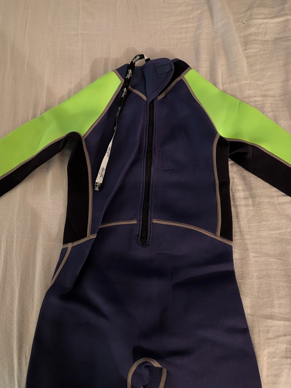 Kids' Navy and Neon Green Full-Body Swim Rashguard